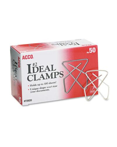 Acco Small Steel Wire Ideal Clamps, 50/Box
