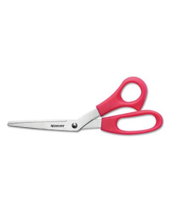 Westcott Value Line Stainless Steel Shears, 8" Length, Bent, Red