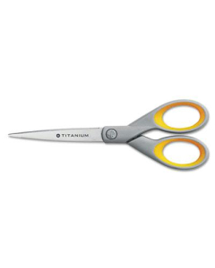 Westcott Titanium Bonded Scissors, 7" Length, Yellow/Gray