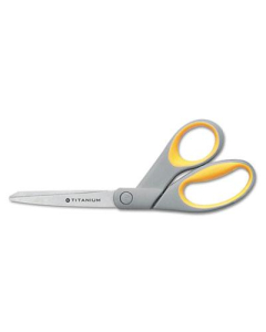 Westcott Titanium Bonded Scissors, 8" Length, Bent, Yellow/Gray