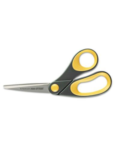Westcott Non-Stick Titanium Bonded Scissors, 8" Length, Bent, Yellow