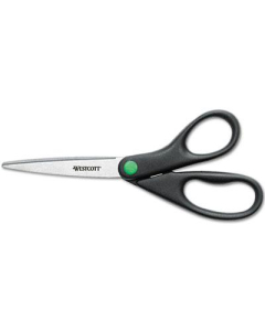 Westcott KleenEarth Recycled Stainless Steel Scissors, 8" Length, Black