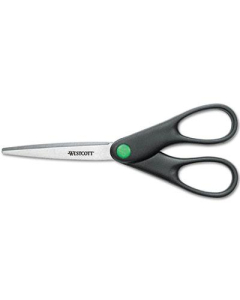 Westcott KleenEarth Recycled Stainless Steel Scissors, 7" Length, Black