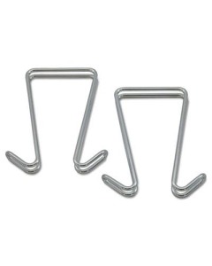 Alera 2-Garment Double Sided Partition Hook, 2-Pack, Silver