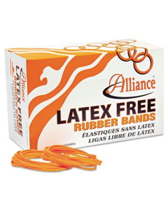 Alliance 3-1/2" x 1/4" Size #64 Non-Latex Orange Rubber Bands, 1 lb. Box