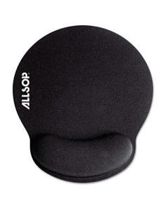 Allsop MousePad Pro 7-1/4" x 8-1/4" Memory Foam Mouse Pad with Wrist Rest, Black