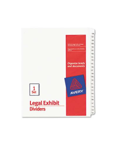 Avery 126-150 Allstate 25-Tab Legal Dividers, White, 1 Set
