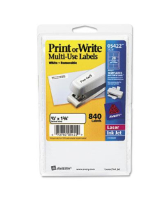 Avery 1-3/4" x 1/2" Removable Multi-Use Labels, White, 840/Pack