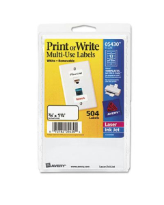 Avery 1-1/2" x 3/4" Removable Multi-Use Labels, White, 504/Pack