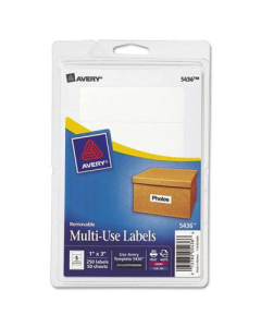 Avery 3" x 1" Removable Multi-Use Labels, White, 250/Pack