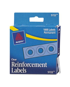 Avery 1/4" Diameter Dispenser Pack Hole Reinforcements, Clear, 1000/Pack