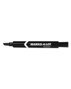 Marks-A-Lot Large Permanent Marker, Chisel Tip, Black, 12-Pack