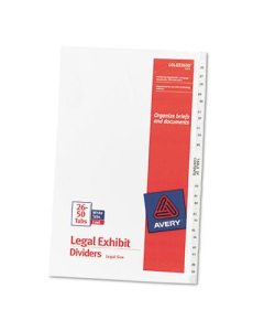 Avery 26-50 Preprinted 26-Tab Legal Dividers, White, 1 Set