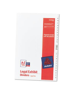 Avery A-Z Preprinted 26-Tab Legal Dividers, White, 1 Set