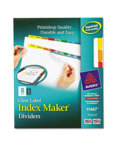 Avery Multicolor 8-Tab Letter Index Maker Dividers, White, 1 Set
