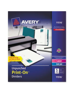 Avery Print-On 5-Tab Letter Dividers, White, 5 Sets/Pack