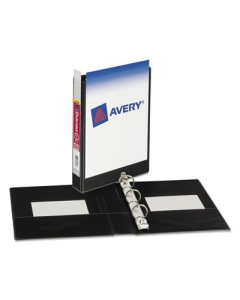 Avery 1" Capacity 5-1/2" x 8-1/2" Round Ring Mini Durable View Binder, Black