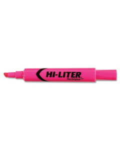 Hi-Liter Chisel Tip Desk Highlighter, Fluorescent Pink, 12-Pack