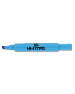 Hi-Liter Chisel Tip Desk Highlighter, Fluorescent Blue, 12-Pack