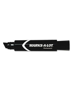 Marks-A-Lot Jumbo Permanent Marker, Chisel Tip, Black