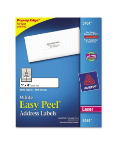 Avery 4" x 1" Easy Peel Laser Address Labels, White, 2000/Box