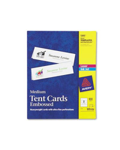 Avery 2-1/2" x 8-1/2", 100-Cards, Medium Embossed Tent Card Stock
