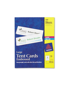 Avery 3-1/2" x 11", 50-Cards, Large Embossed Tent Card Stock