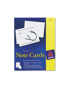 Avery 4-1/4" x 5-1/2", 60-Cards, Laser Note Cards with Envelopes