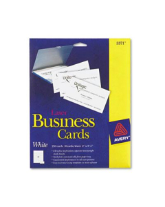 Avery 3-1/2" x 2", 250-Cards, White Uncoated Laser Card Stock