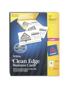 Avery 3-1/2" x 2", 2000-Cards, White Clean Edge Card Stock