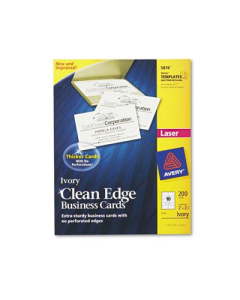 Avery 3-1/2" x 2", 200-Cards, Ivory Clean Edge Laser Card Stock