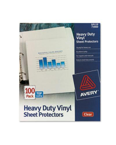 Avery 8-1/2" x 11" Top-Load Heavy Gauge Clear Vinyl Sheet Protectors, 100/Box