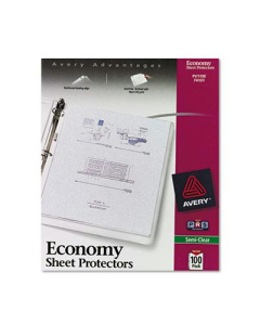 Avery 8-1/2" x 11" Top-Load Semi-Clear Economy Poly Sheet Protectors, 100/Box