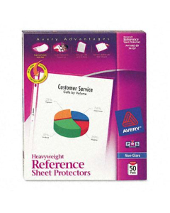 Avery 8-1/2" x 11" Top-Load Non-Glare Poly Sheet Protectors, 50/Box