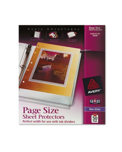 Avery 8-1/2" x 11" Top-Load Non-Glare 3-Hole Poly Sheet Protectors, 50/Box
