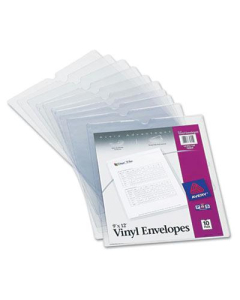 Avery 9" x 12" Top-Load Clear Vinyl Envelopes, 10/Pack