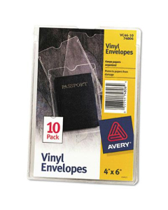 Avery 4" x 6" Top-Load Clear Vinyl Envelopes, 10/Pack