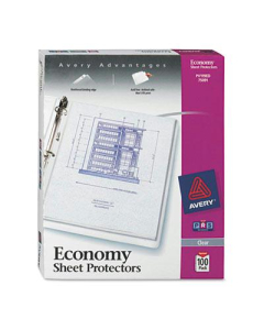 Avery 8-1/2" x 11" Top-Load 3-Hole Poly Sheet Protectors, 100/Box