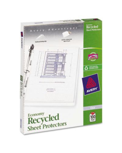 Avery 8-1/2" x 11" Top-Load Recycled Clear Poly Sheet Protectors, 100/Pack