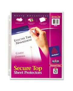 Avery 8-1/2" x 11" Secure Top Heavy Gauge Sheet Protectors, 25/Pack