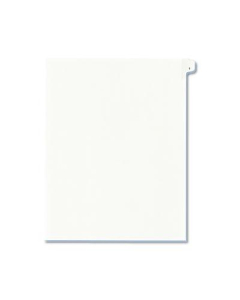 Avery Allstate Preprinted "1" Tab Letter Dividers, White, 25/Pack