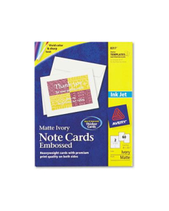 Avery 4-1/4" x 5-1/2", 60-Cards, Matte Ivory Inkjet Note Cards with Envelopes
