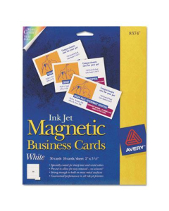 Avery 3-1/2" x 2", 30-Cards, Magnetic Card Stock