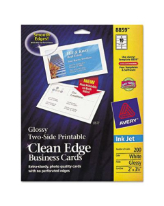 Avery 3-1/2" x 2", 200-Cards, Glossy Clean Edge Card Stock