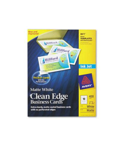 Avery 3-1/2" x 2", 400-Cards, White Clean Edge Inkjet Card Stock