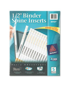 Avery 1/2" Width Custom Binder Spine Inserts, 80 Inserts