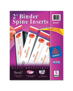 Avery 20" Width Custom Binder Spine Inserts, 20 Inserts