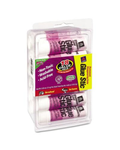 Avery .26 oz Permanent Glue Sticks, Purple Application, 18/Pack