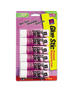 Avery .26 oz Permanent Glue Sticks, Purple Application, 6/Pack