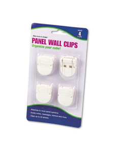 Advantus Standard Size Panel Wall Clips for Fabric Panels, White, 4/Pack